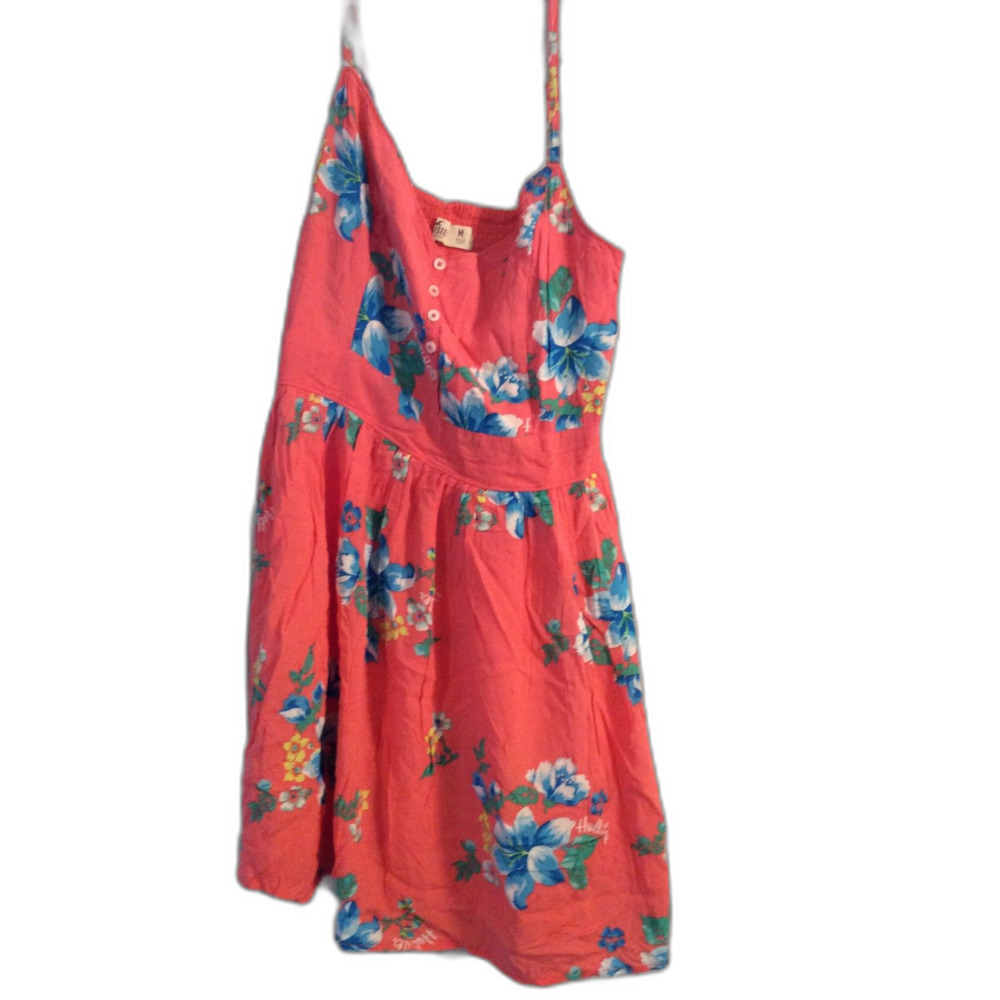 Y2K Hollister Abercrombie fitch Pink Floral Sundress Medium M Lined